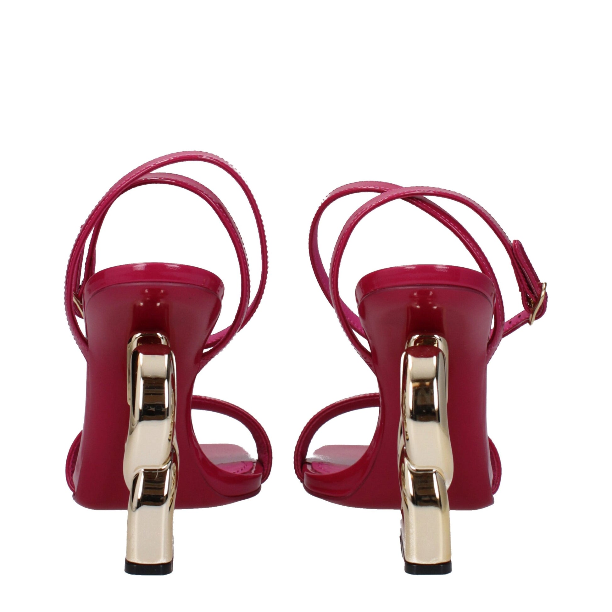 Dolce & Gabbana Pink Leather Stiletto Heel Sandals