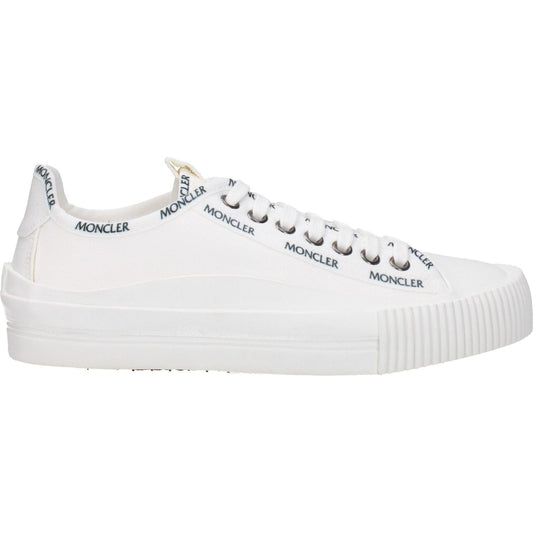 Moncler White Fabric Low Tops