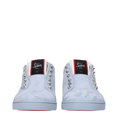 Christian Louboutin Blue Leather Slip-On Loafers