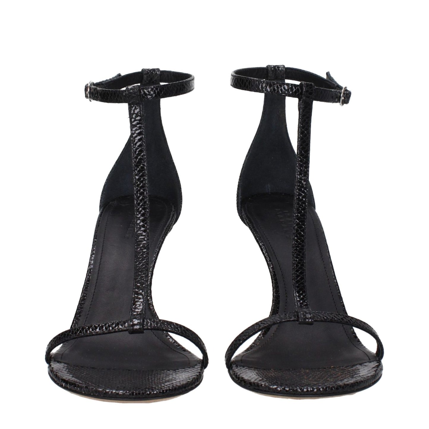Isabel Marant Black Leather Stiletto Heel Sandals