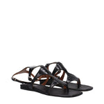 Paris Texas Black Leather Flip-Flop Sandals PA-9257534456073-EU37/US7