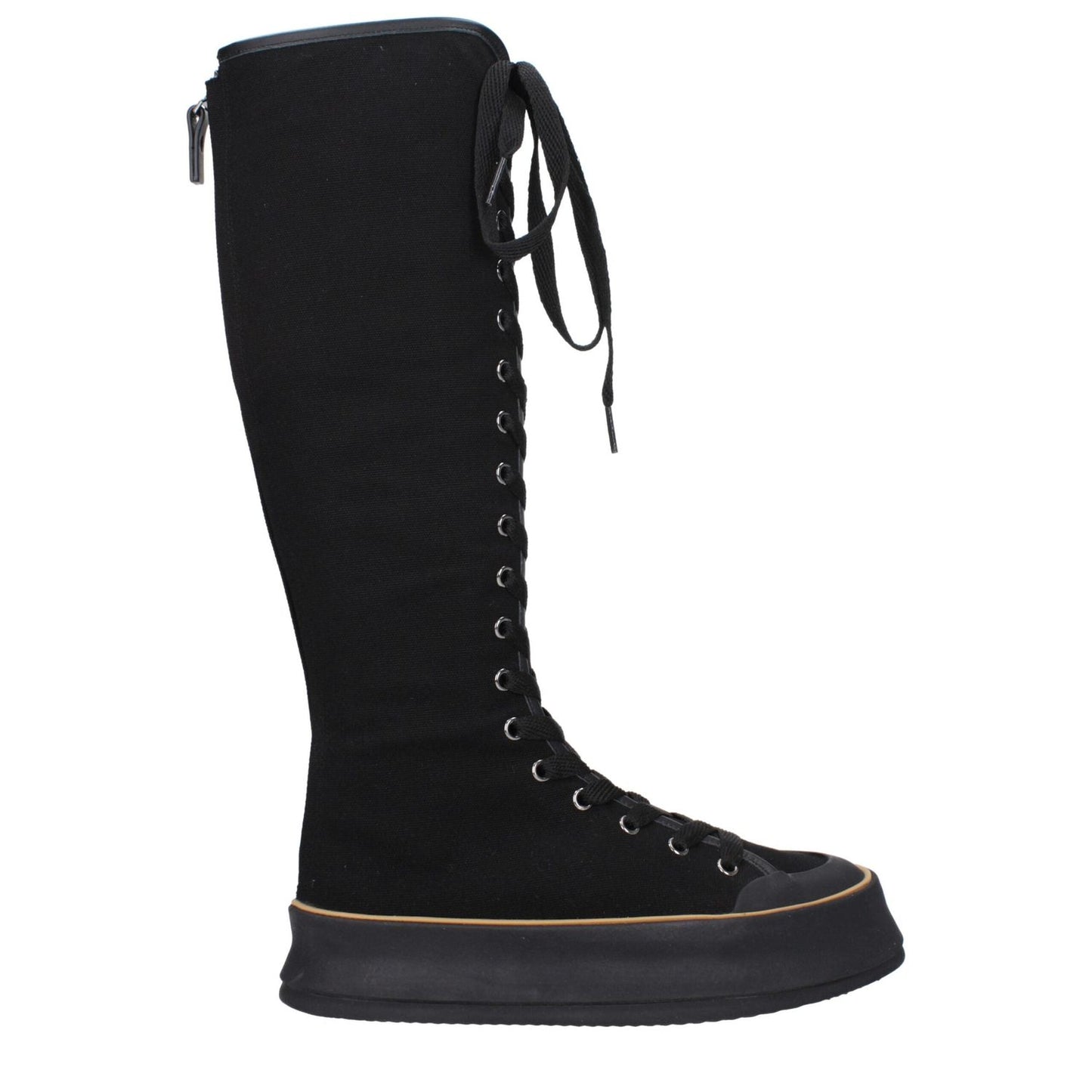 Max Mara Black Fabric Lace-Up Boots MA-9263852290313-EU36/US6