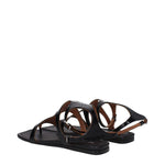 Paris Texas Black Leather Flip-Flop Sandals PA-9257534456073-EU37/US7