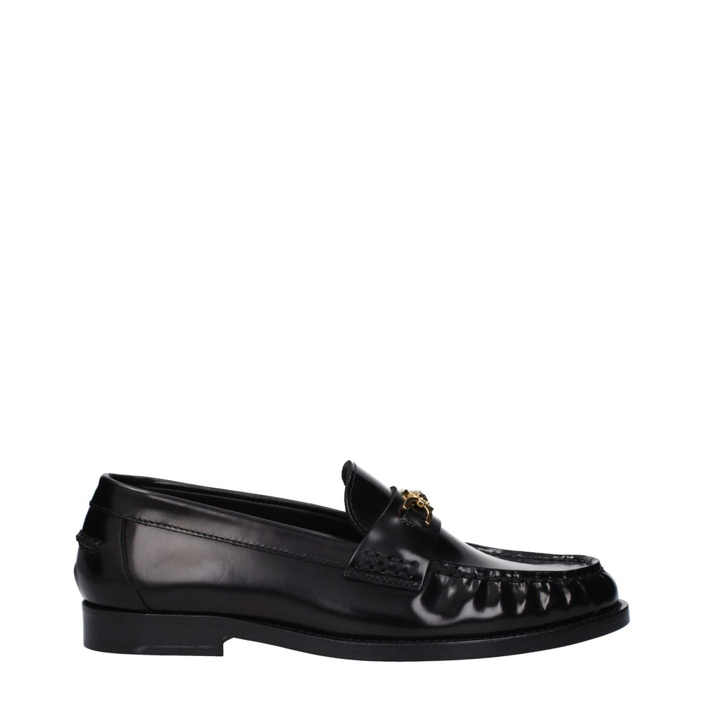 Versace Black Leather Slip-On Loafers VE-9489260052745-EU36/US6