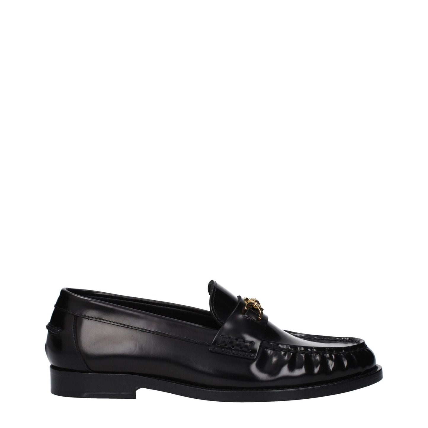 Versace Black Leather Slip-On Loafers VE-9489260052745-EU36/US6