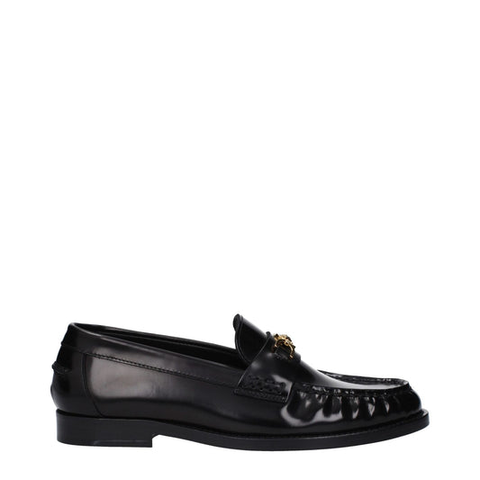 Versace Black Leather Slip-On Loafers VE-9489260052745-EU36/US6