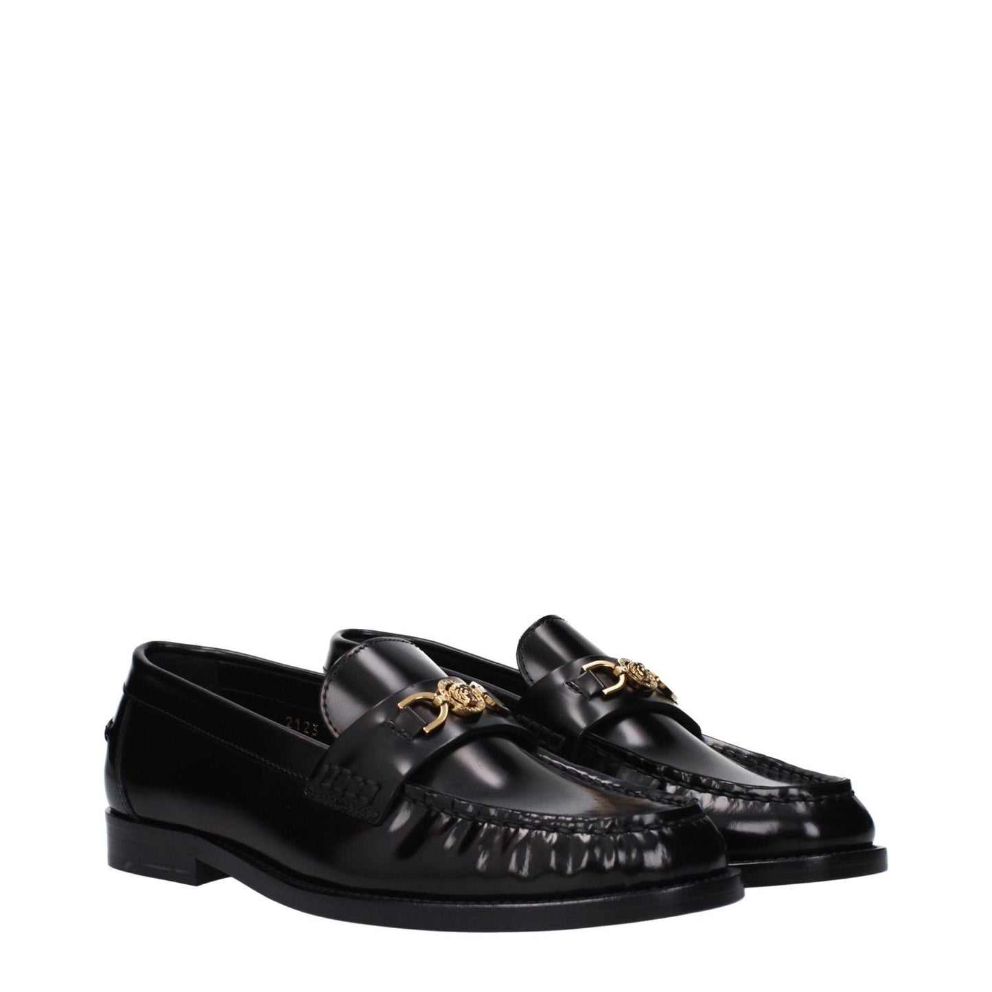 Versace Black Leather Slip-On Loafers VE-9489260052745-EU36/US6