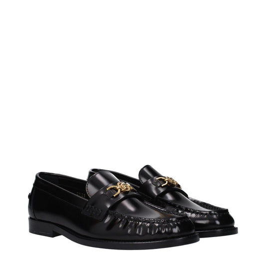 Versace Black Leather Slip-On Loafers VE-9489260052745-EU36/US6