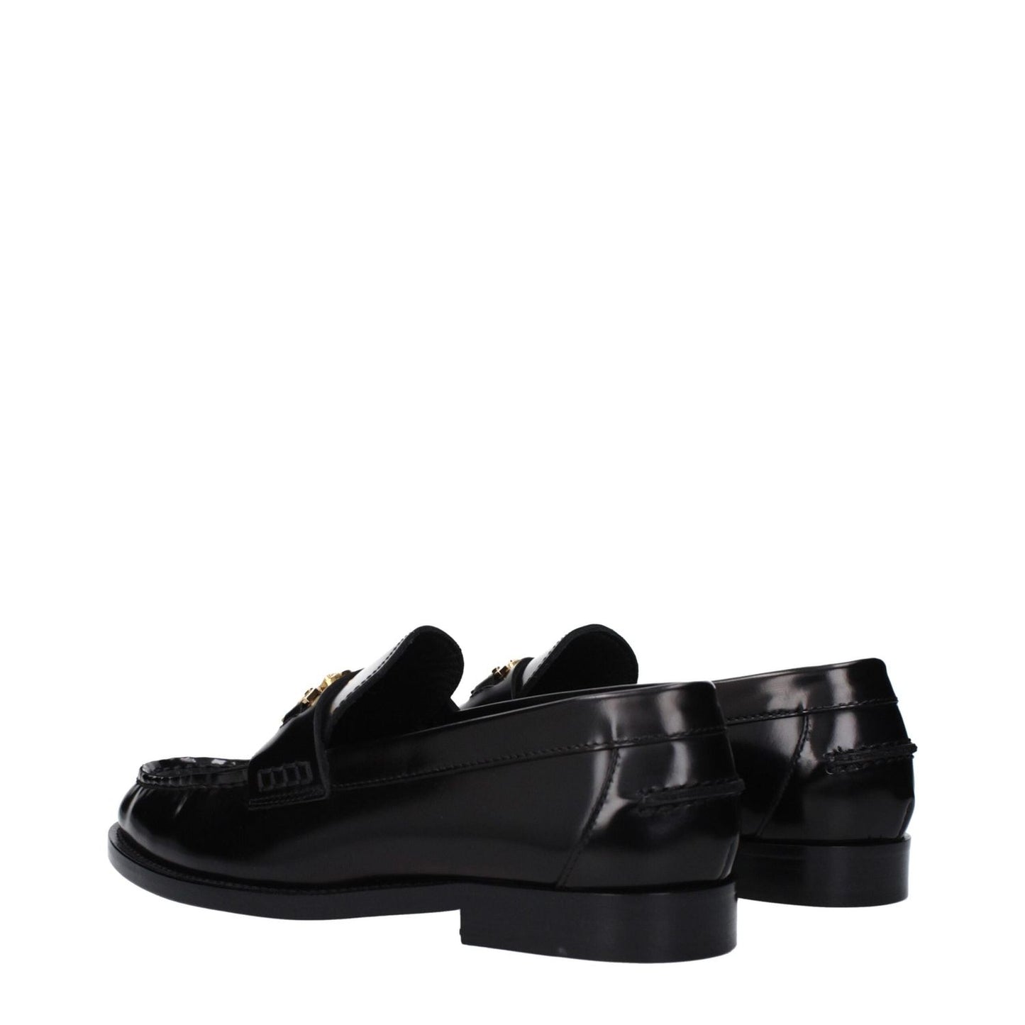 Versace Black Leather Slip-On Loafers VE-9489260052745-EU36/US6