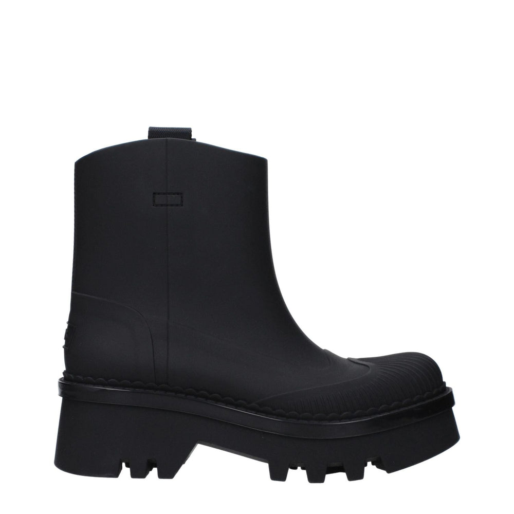 Chloé Black Cotton Ankle Boots CH-9492835500297-EU37/US7