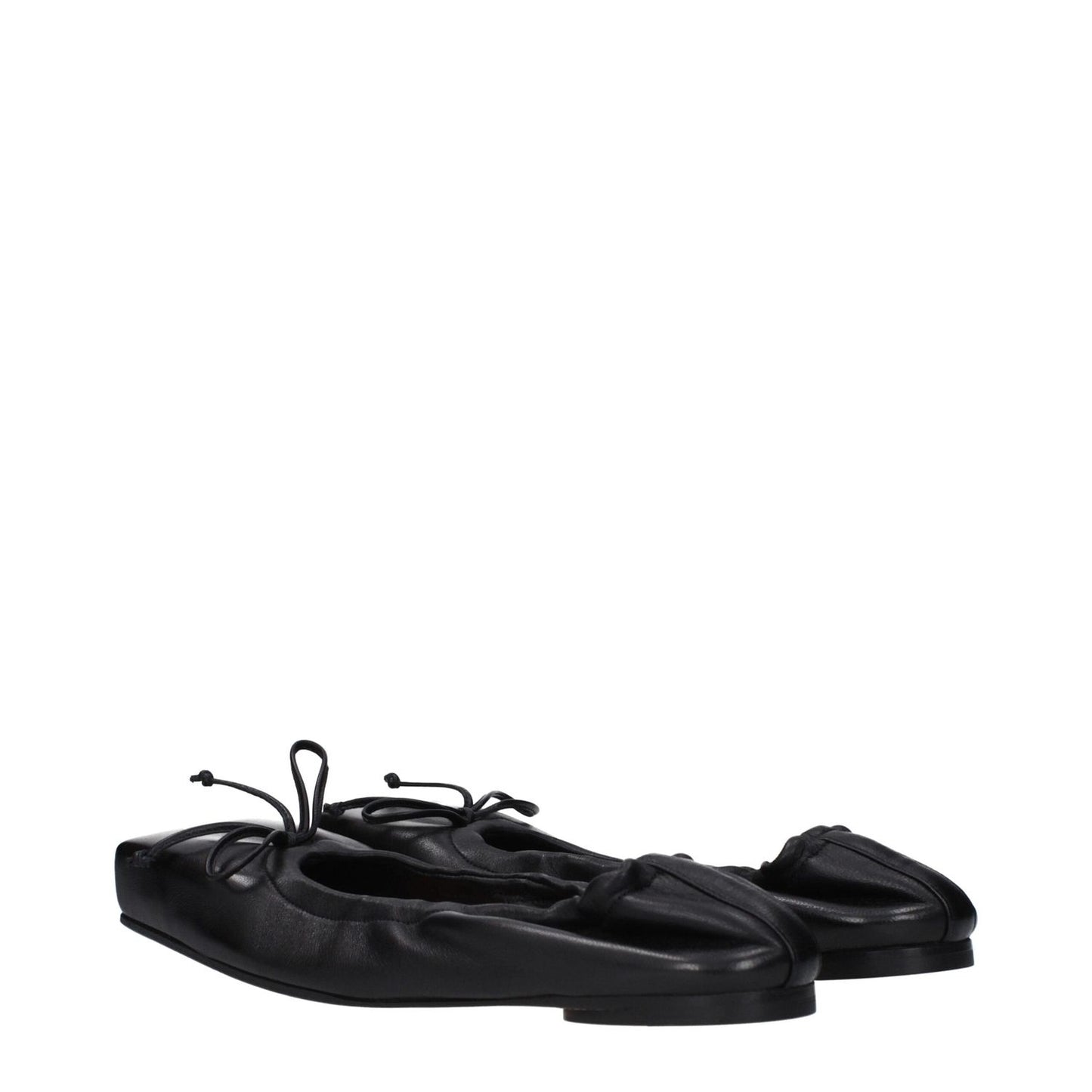 Jacquemus Black Leather Ballet Flats JA-10027095458057-EU36/US6