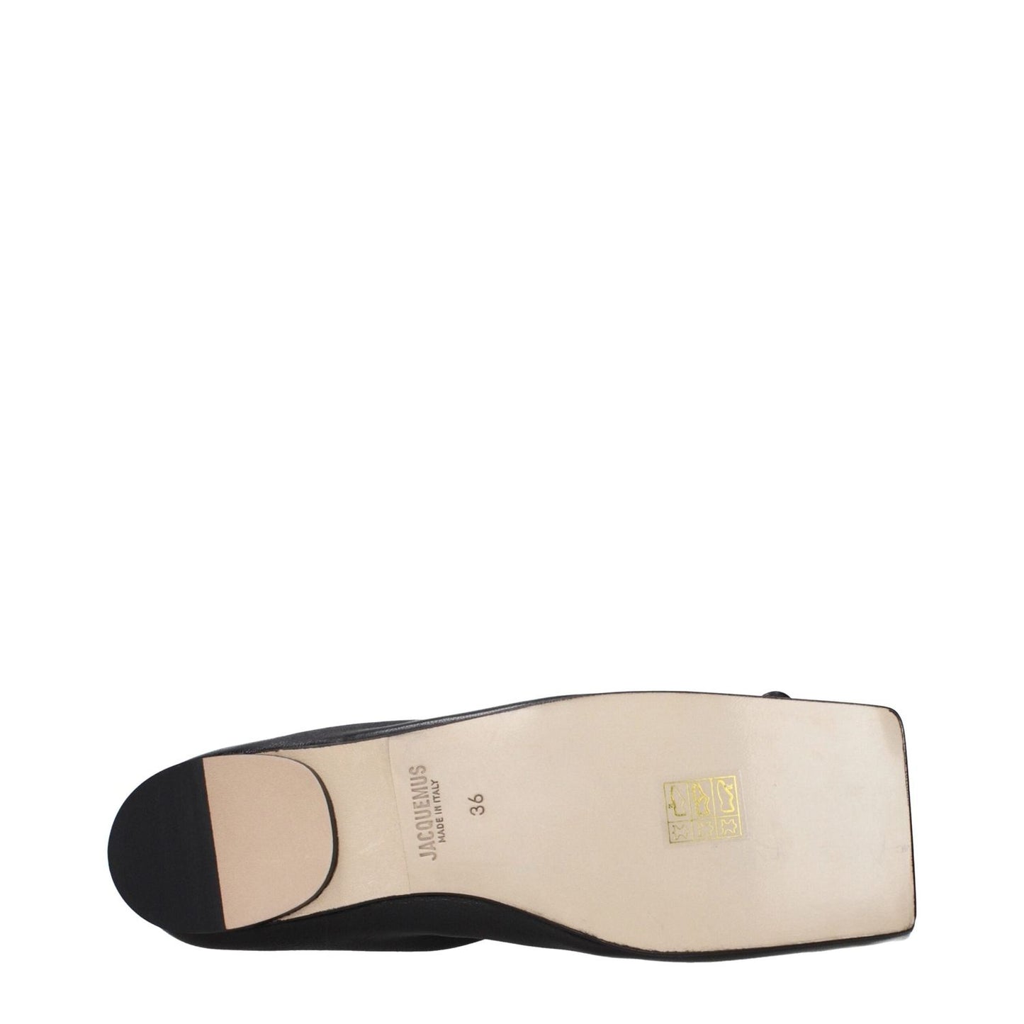 Jacquemus Black Leather Ballet Flats JA-10027095458057-EU36/US6