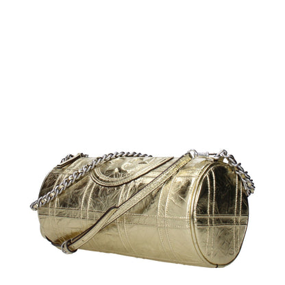 Tory Burch Gold Leather Shoulder Bag with metallic effect and adjustable strap. Small bag, 23 cm handle, 115 cm strap length.