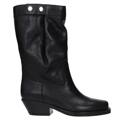 Isabel Marant Black Leather Ankle Boots