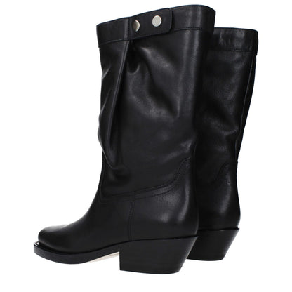 Isabel Marant Black Leather Ankle Boots