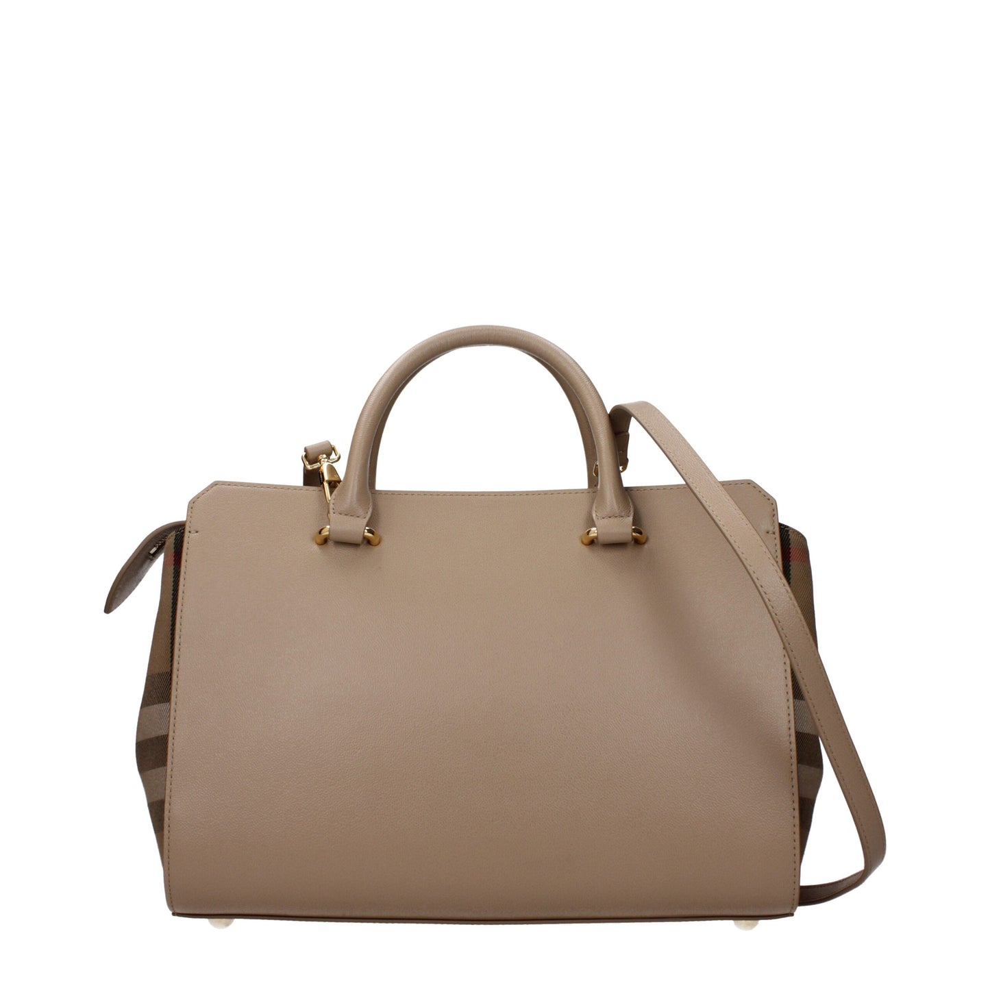 Burberry Beige Leather Handbag with adjustable removable strap and front logo, small casual style, perfect for any occasion.