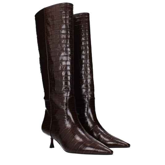 Stuart Weitzman Brown Leather High Heel Boots ST-15063761518857-EU36.5/US6.5