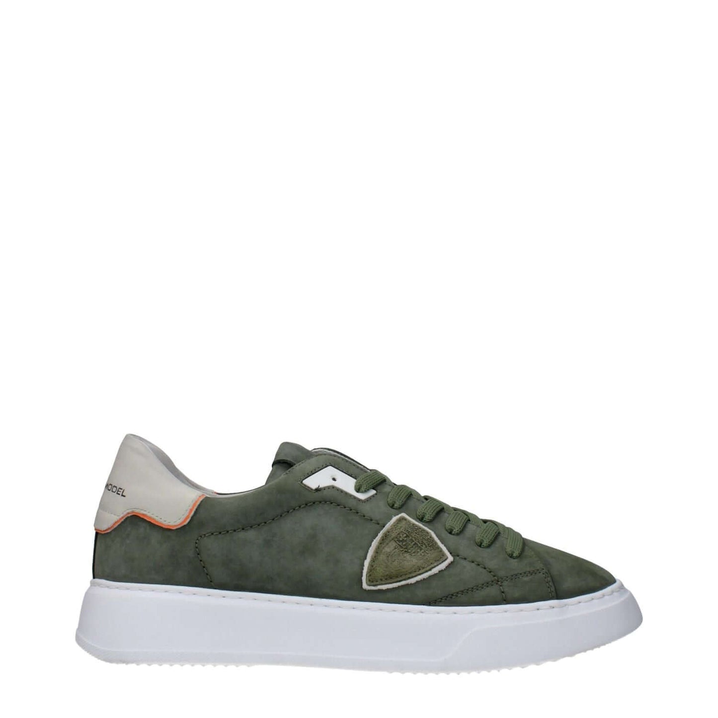 Philippe Model Green Leather Low Top Sneakers