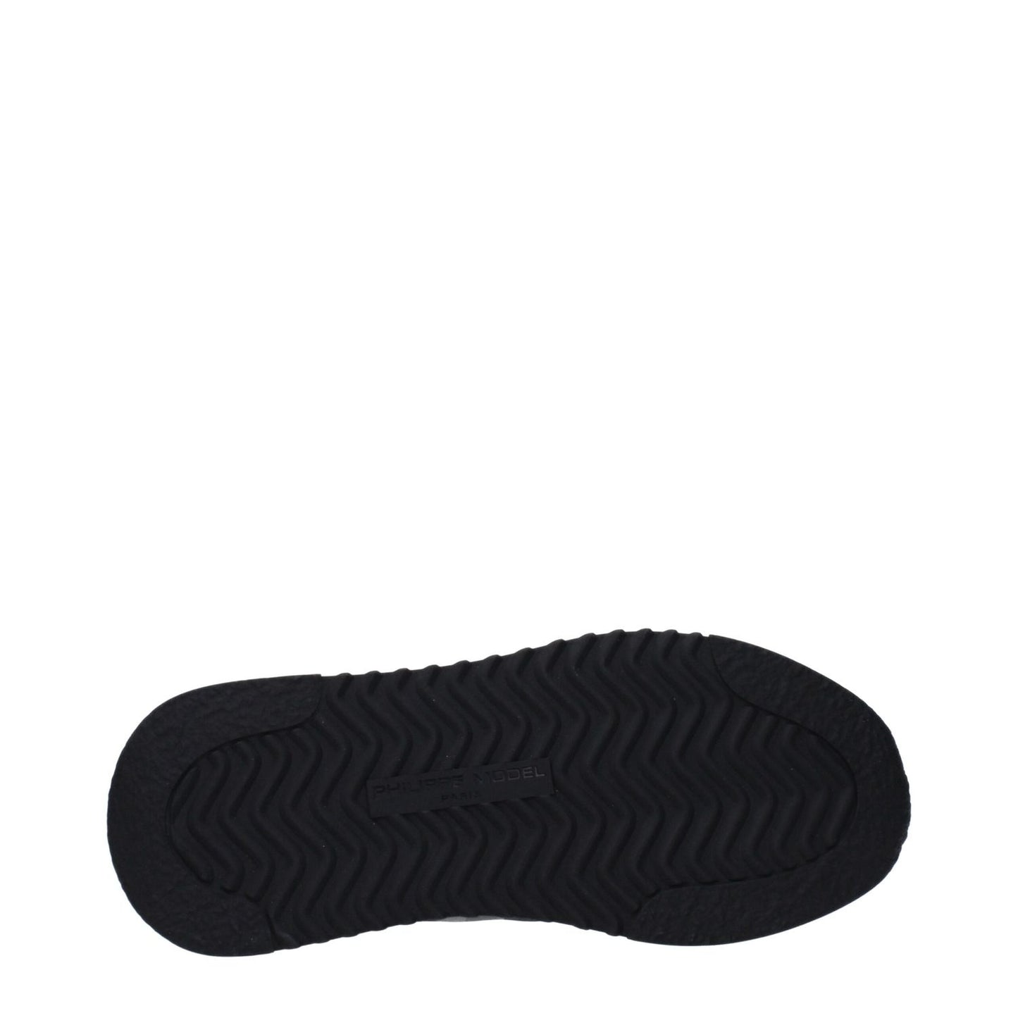 Sole view of Philippe Model Gray Fabric Sneakers showcasing tread pattern and design.