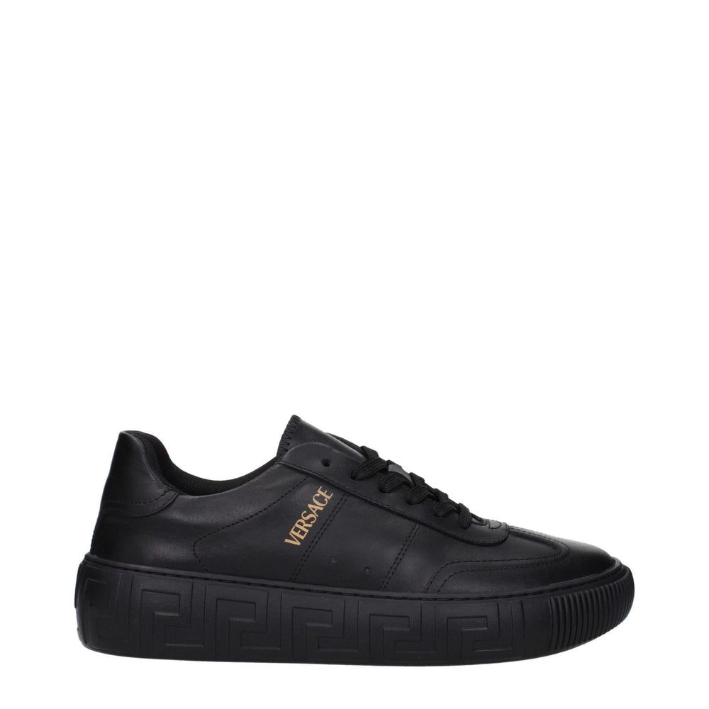 Versace Black Leather Low Tops VE-15201373061385-EU40/US7