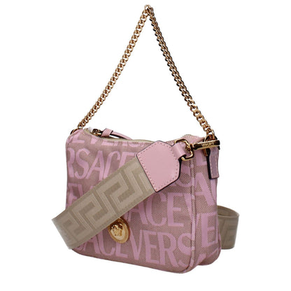 Versace Pink Fabric Handbag with logo and removable shoulder strap, featuring product code F83540 and MPN 10126461A131852PL5V.