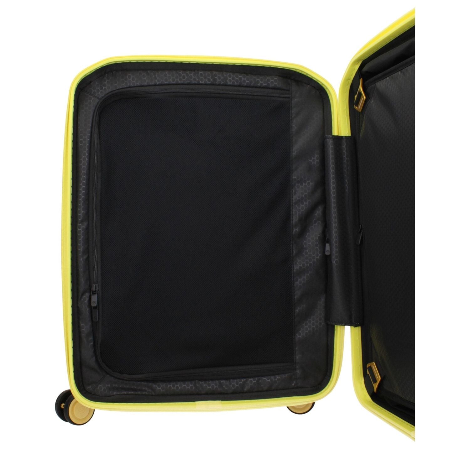 Front view with bag zipped and handles upright.