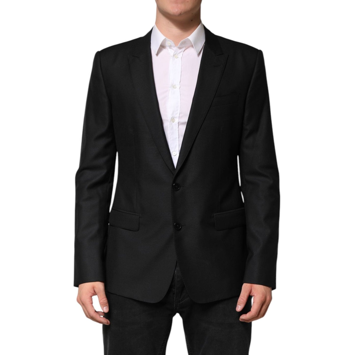 Dolce & Gabbana Black Wool Single Breasted Jacket Blazer JKT41563-52