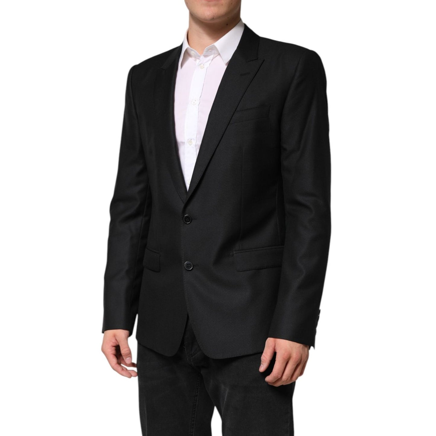 Dolce & Gabbana Black Wool Single Breasted Jacket Blazer JKT41563-52