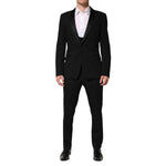 Dolce & Gabbana Black Wool 3 Piece Single Breasted Suit KOS2360-50