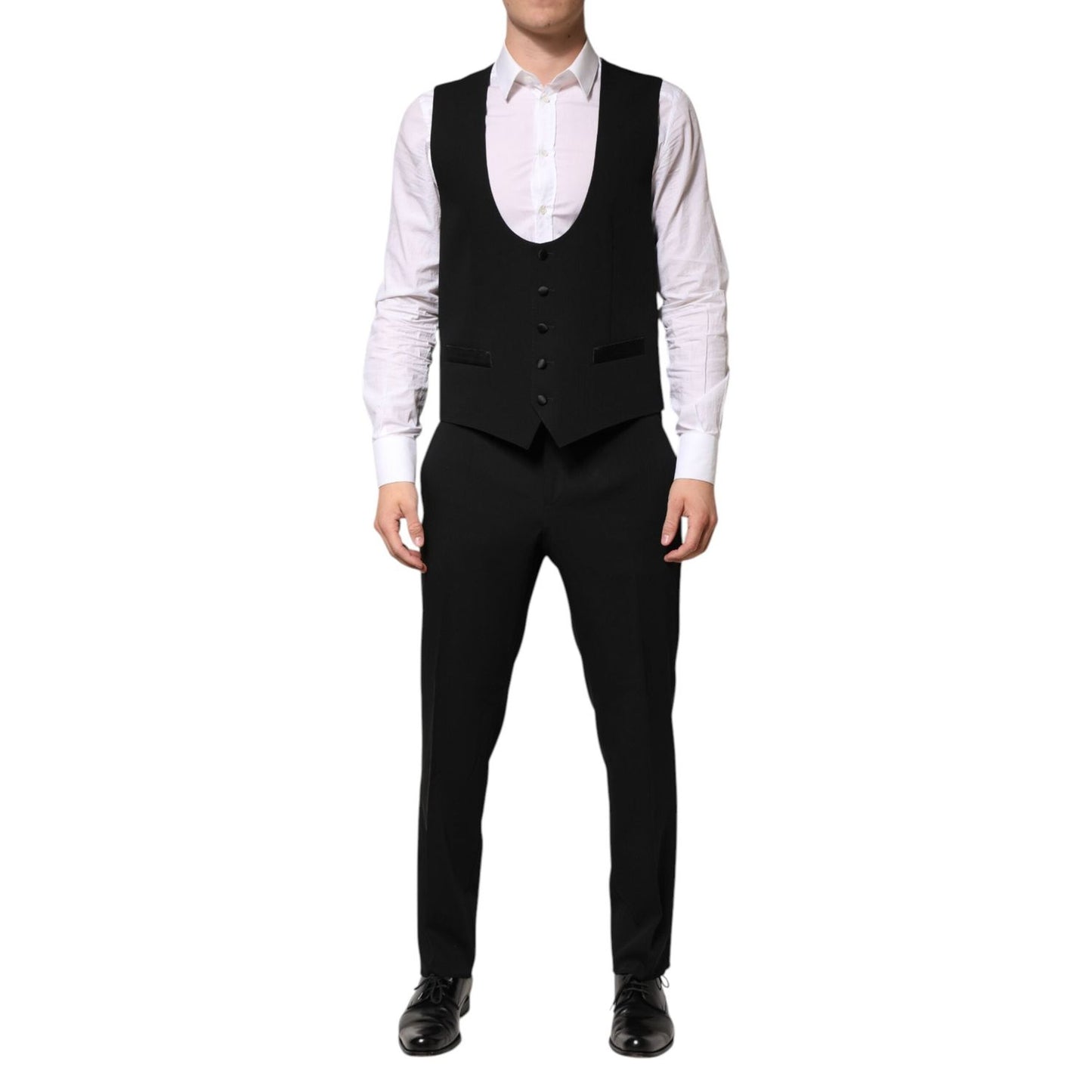 Dolce & Gabbana Black Wool 3 Piece Single Breasted Suit KOS2360-50
