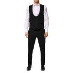 Dolce & Gabbana Black Wool 3 Piece Single Breasted Suit KOS2360-50