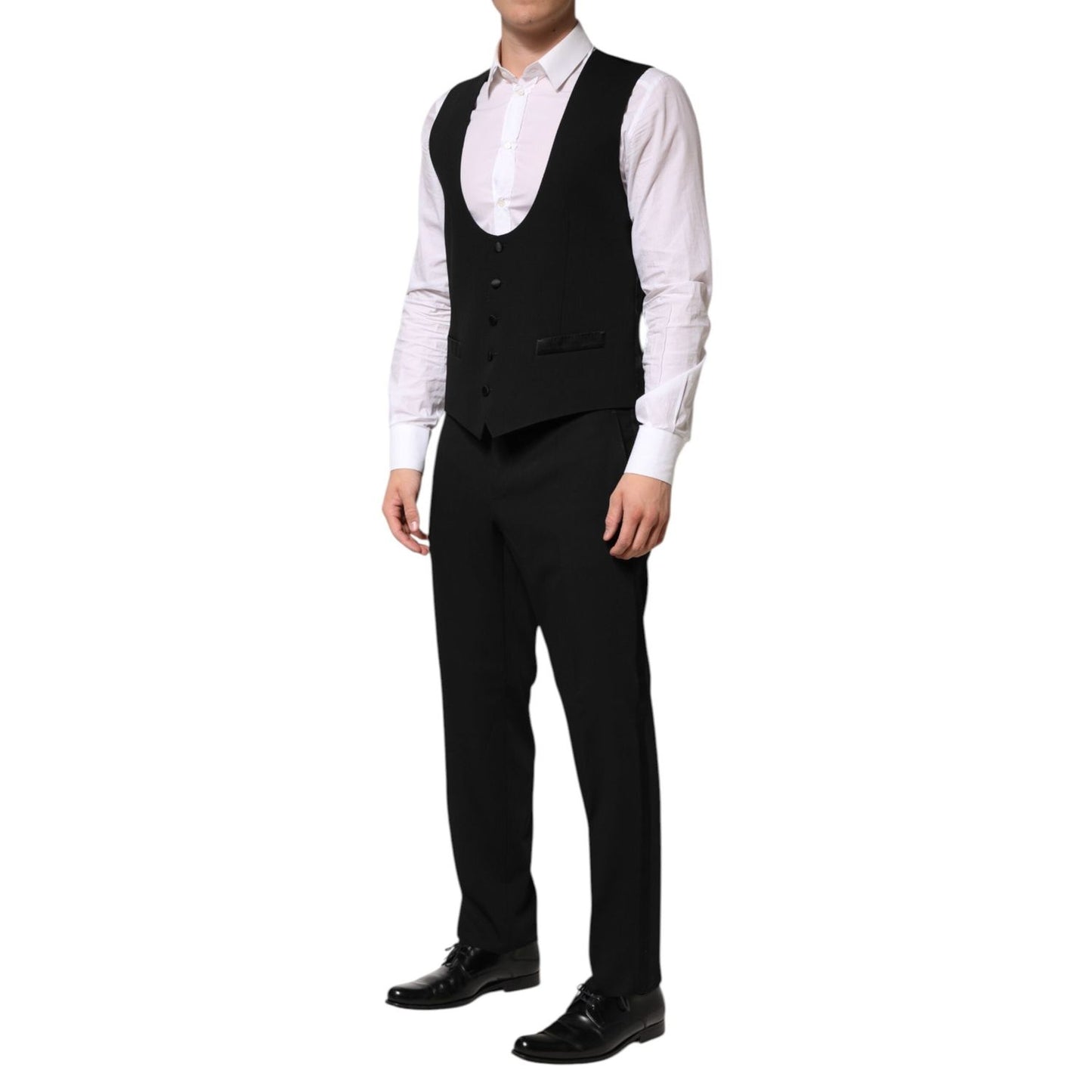 Dolce & Gabbana Black Wool 3 Piece Single Breasted Suit KOS2360-50