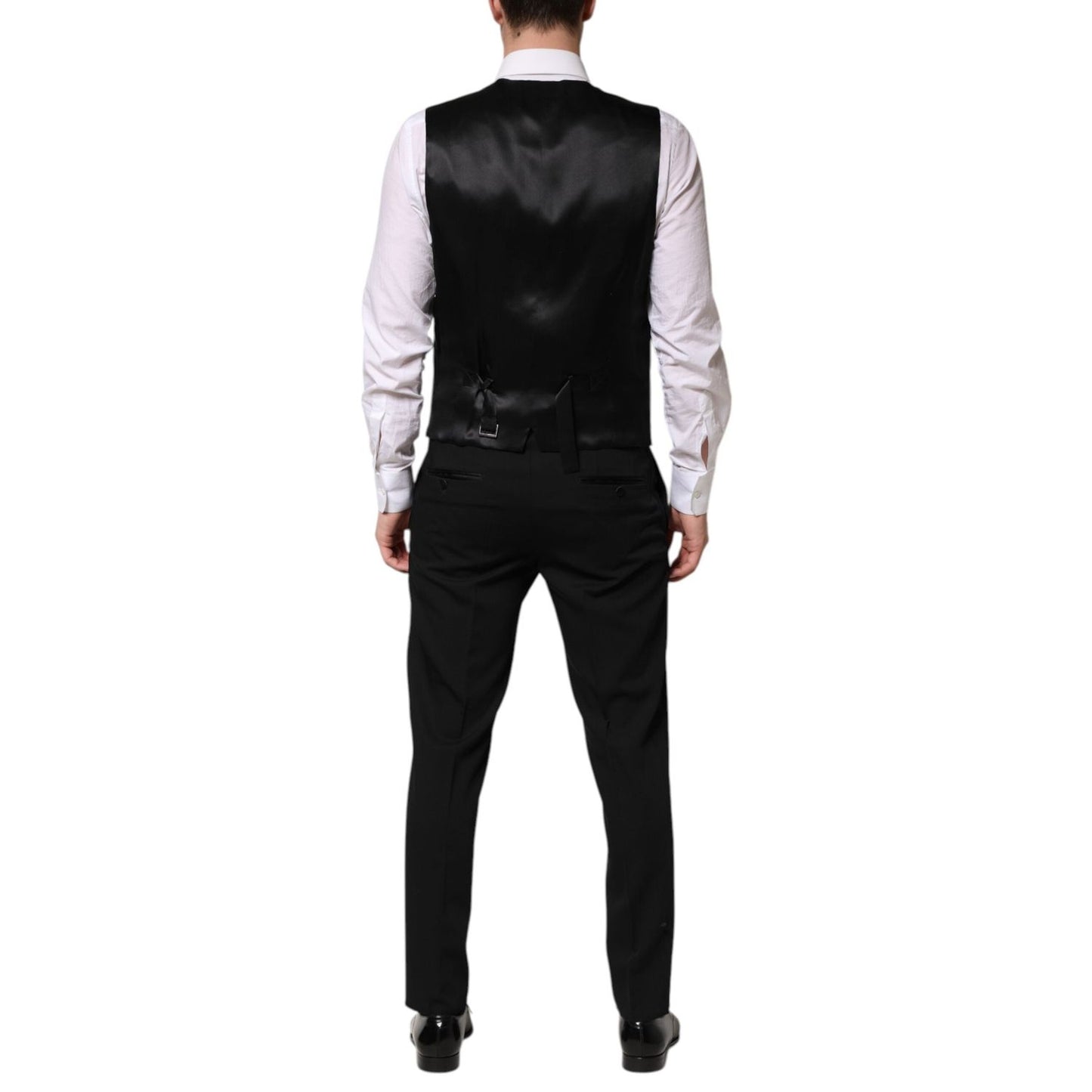 Dolce & Gabbana Black Wool 3 Piece Single Breasted Suit KOS2360-50