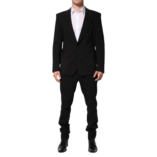 Dolce & Gabbana Black Cotton Single Breasted 2 Piece Suit KOS2362-52