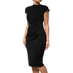 Roberto Cavalli Black Bodycon Short Sleeves Dress DR81811-46