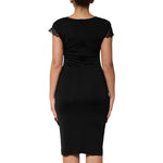 Roberto Cavalli Black Bodycon Short Sleeves Dress DR81811-46
