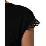 Roberto Cavalli Black Bodycon Short Sleeves Dress DR81811-46