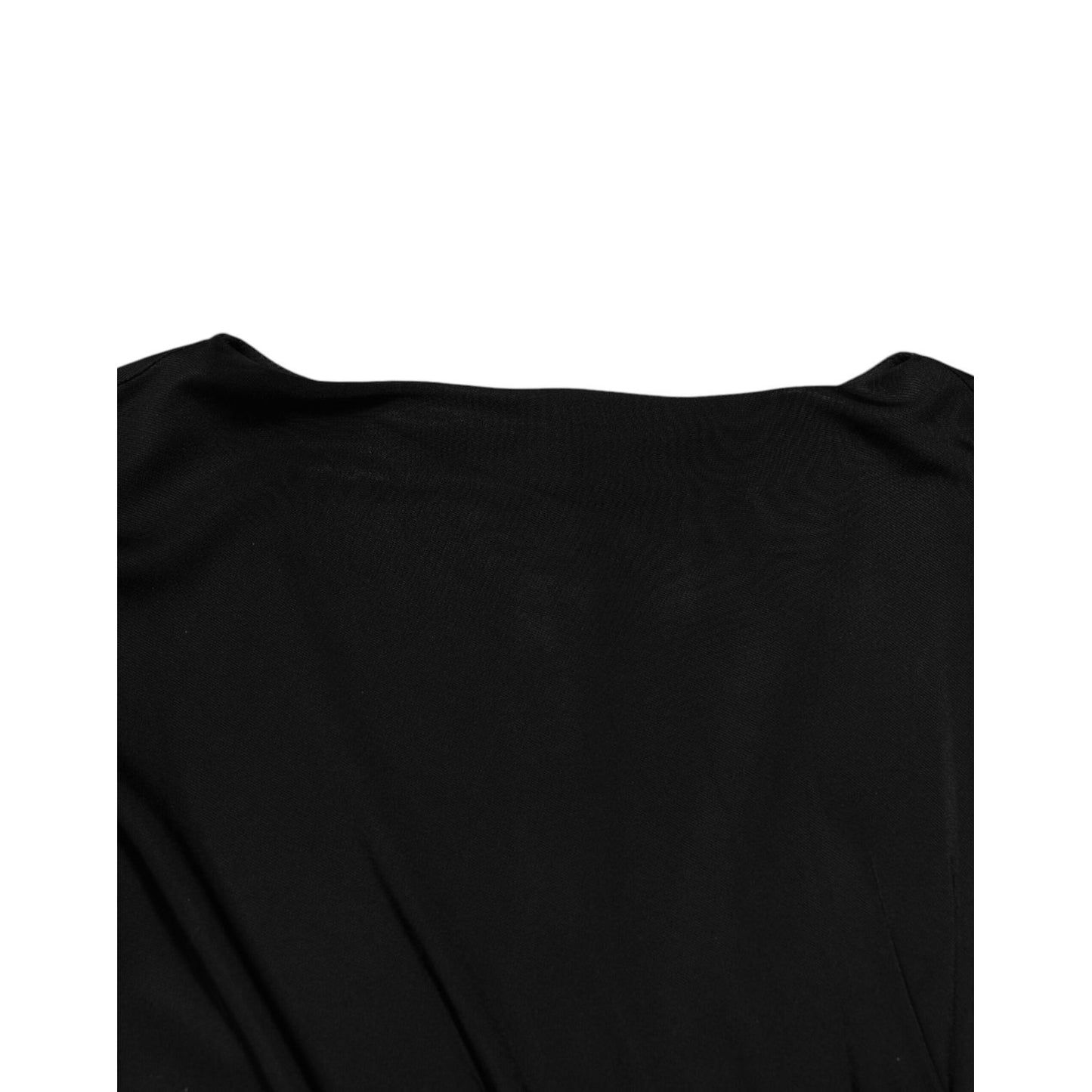Roberto Cavalli Black Bodycon Short Sleeves Dress DR81811-46