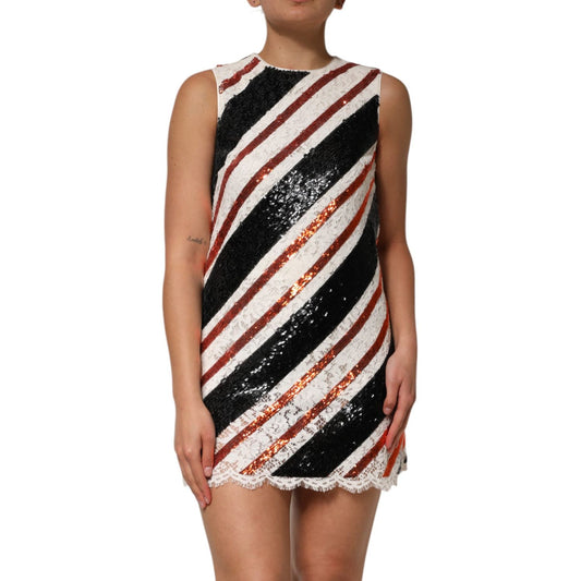 Dolce & Gabbana Multicolor Sequin Embellished Shift Dress DR81820-36