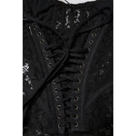 Dolce & Gabbana Black Strapless Floral Lace Bustier Cropped Top TSH90635-42