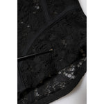 Dolce & Gabbana Black Strapless Floral Lace Bustier Cropped Top TSH90635-42