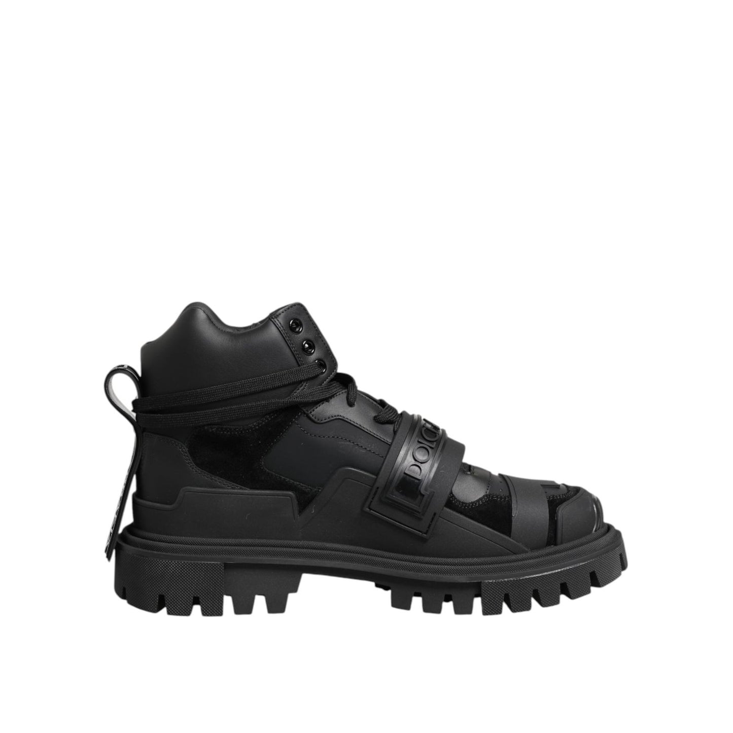 Dolce & Gabbana Black Leather Trekking Sneakers Boots Shoes MV7734-41