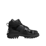 Dolce & Gabbana Black Leather Trekking Sneakers Boots Shoes MV7734-41