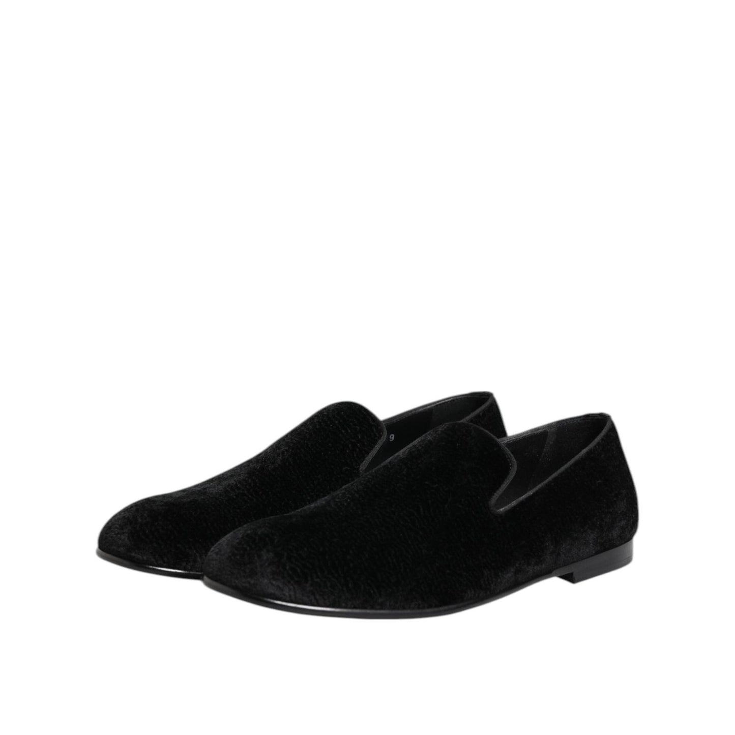 Dolce & Gabbana Black Jacquard Loafers Formal Men Dress Shoes MV7673-39