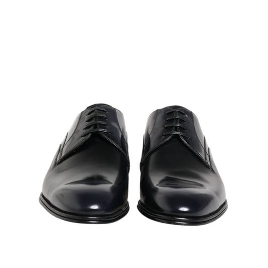Dolce & Gabbana Navy Blue Leather Lace Up Derby Formal Shoes MV7686-42