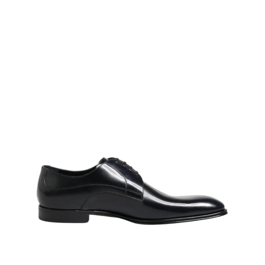 Dolce & Gabbana Navy Blue Leather Lace Up Derby Formal Shoes MV7686-42