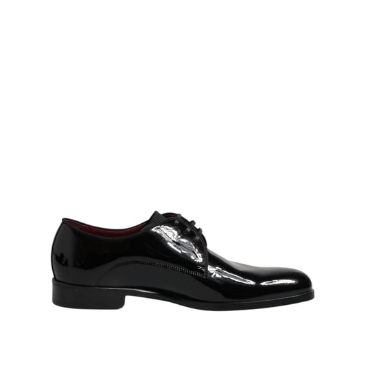 Dolce & Gabbana Black Leather Lace Up Men Derby Formal Shoes MV7700-39.5