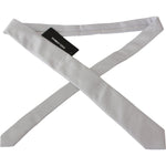 Dolce & Gabbana Elegant White Patterned Silk Blend Neck Tie Necktie Dolce & Gabbana Dark Gray
