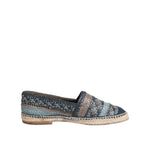 Dolce & Gabbana Blue Gray Woven Leather Buffalo Espadrille Shoes MV7856-42