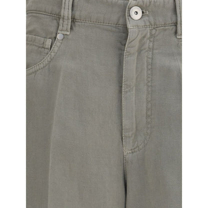 Brunello Cucinelli Bicolor Cotton Relaxed Fit Jeans
